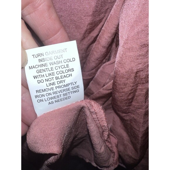 NY Collection Satin Blouse Womens Plus Sz 3X Pink Top Pullover Tie Neck New - Picture 7 of 10